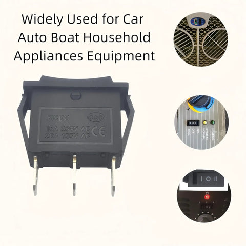 Three Pin Three Position On Off On Rocker Switch Black For Car Boat Auto Home Electronics Hella on black KCD3 switch