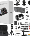 Rock Solid Waterproof Action Camera Bundle Shoots Clean 4K With Large Sensor Extra Batteries High Speed Memory Card And Loaded Mount Kit For Gnarly Adventures And Long Shoots, complete set with various mounts and accessories.
