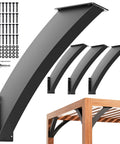 Heavy Duty 4 Pack Pergola Brackets For Wood Support, 4 By 4 Inch, 45 Degree Arc Angle, Q235 Steel One Piece Forged set with screws