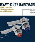 Silver Series Quarter Turn Ceramic Faucet Repair Kit For 12 To 8 Series Faucets with polished chrome finish and red/blue indicators