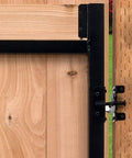 Close-up of Heavy Duty Full Frame Gate Kit With Steel Hardware And Patented Truss Cable System for 36 to 60 inches openings on wood gate