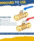Heavy Duty One Inch Push To Connect Ball Valve With Slick Snap Fast Shut Off Operation For Stress Free Hot Cold Water Plumbing Upgrades That Works Like A Charm For Handymen And Seasoned Pros Alike Pack Of Thirty Pieces with blue and red lever for easy operation.