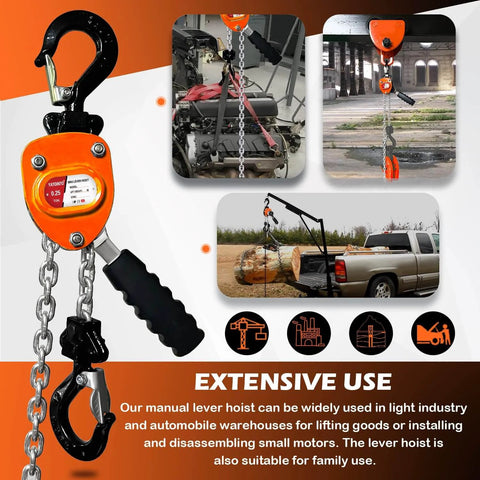Mini Lever Chain Hoist With 550 Lbs Capacity And 5 Ft Lift Compact Come Along Winch demonstration for varied uses in garages and outdoors