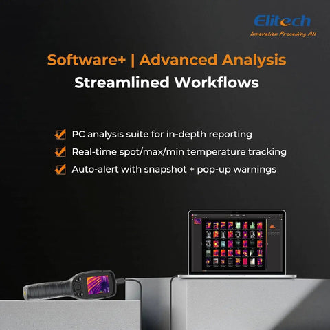 Pro Grade Thermal Imaging Camera With 256 By 192 IR Resolution Handheld Infrared Imager and laptop with software interface