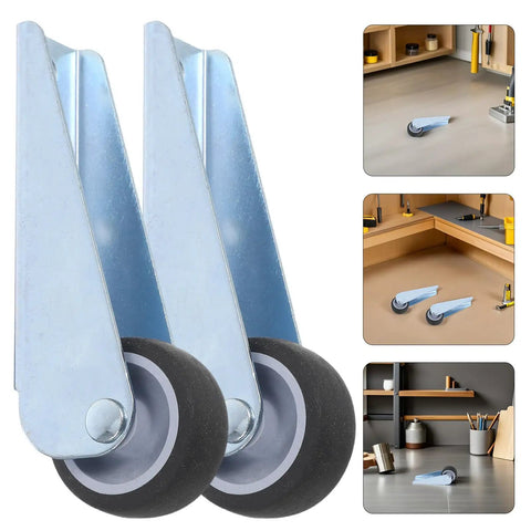 Rock Solid Sliding Door Rollers With Durable Rubber Casters And No Droop Bottom Support Wheels For Wooden Barn Doors and Closets, close-up.