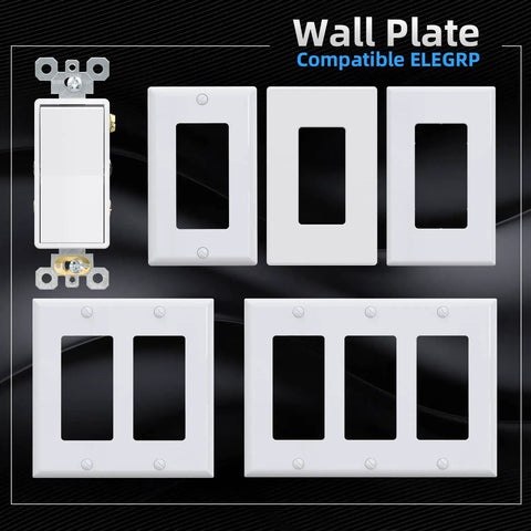 4 Way Decorator Light Switch Upgrade, 15 Amp, 120 To 277 Volt AC, Decorator Rocker Paddle Wall Switch Replacement, Glossy White, 5 Pack
