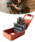Built Tough As Nails Premium 25 Piece Cobalt Hss Drill Bit Kit Straight Shank Quick Chip Removal For Stainless Steel Iron Wood Heavy Duty DIY.