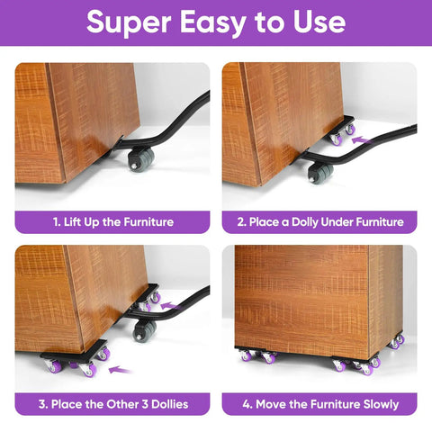 Step-by-step guide using Heavy Duty Furniture Movers With Wheels Carbon Steel Dolly For Heavy Furniture Move