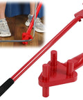 Heavy Duty Manual Rebar Bender For 5/8 Inch Bars, Portable Steel Rod Bending Machine With Reverse Head Design in red.