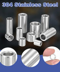 uxcell 8 pcs 304 stainless steel spacers, 12mm ID x 16mm OD x 12mm long, unthreaded standoffs for screws bolts rods