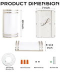 Dimensions and parts of LED Wall Sconce With 3 Color Temperatures 3000K 4000K 5000K Dimmable 15W 120V CRI 90 Plus Brushed Nickel Modern.