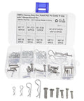100 Piece Cotter Pin Set With Wear Resistant Carbon Steel Pins Round And High Precision Machined Tough Pro Grade For Trailer Hitch Towing Automotive Accessories Heavy Duty Locking Pins For Mechanical Projects. Assorted size cotter pins in clear organizer case