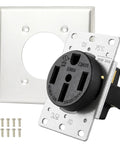 Heavy Duty Nema 14-50R 50 Amp EV Charging Outlet With Wall Plate Solid Grounding For Rv Dryer Welder Ready To Roll.