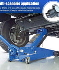 Heavy Duty Floor Jack Handle Bolts For 3 Ton And 4 Ton Jacks, Horizontal Pressure Rod Screws Replacement, blue hydraulic jack in use