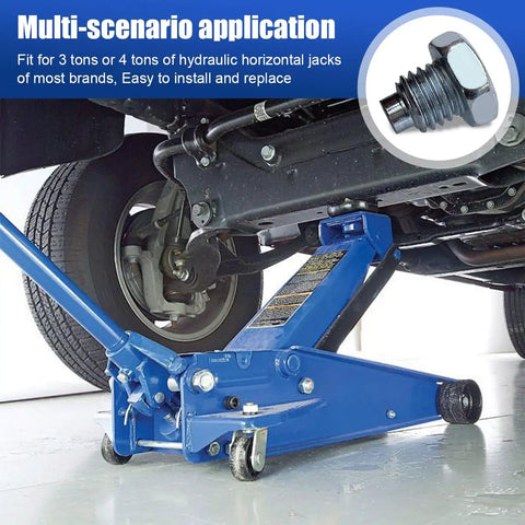 Heavy Duty Floor Jack Handle Bolts For 3 Ton And 4 Ton Jacks, Horizontal Pressure Rod Screws Replacement, blue hydraulic jack in use