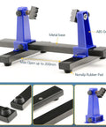 360 Degree Rotating Soldering Clamp Holder for PCB and Circuit Boards with adjustable ABS arms and metal base.
