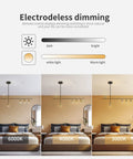 Modern Kitchen Island Light With Remote Dimmable LED Linear Pendant Light displaying light temperature from 3000K to 6000K over bed