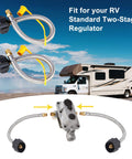 Two Pack 12 Inch Stainless Steel Braided RV Propane Hose For Camper Gas Lines 1/4 NPT Male Inlet With QCC1 Quick Connect