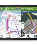 OTR1020 Renewed 10-Inch GPS Truck Navigator showing map with high-res display, custom routing, and satellite imagery.