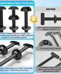 Heavy Duty Car Fastener Kit No Hassle With 50Pcs Nylon Universal Cable Tie Buckles And Self Locking Zip Ties Pin And Button Upgraded Automotive Zipper Clips Dome Top Design shown with detail features.