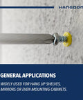 Installed Ribbed Wall Anchor Kit For Drywall And Concrete 100 Pack Yellow Nylon Anchors With Screws Included Seven Eighths Inch Length