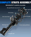 Hyundai Sonata Front Strut And Sway Bar Link Set For 2011 GLS Limited 2.4L, Built Before 07 22 2010, shock absorber details shown