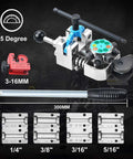 Pro Grade Brake Line Flaring Tool Kit With 37 And 45 Degree Flare Sets, includes tubing cutter and size dies for 3/16 to 5/16 inch tubing.