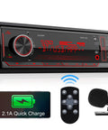Marine Bluetooth Car Stereo Receiver With Digital LCD Display FM AM Radio USB SD AUX MP3 Player 2A Quick Charge App Remote Hands Free Calling With Built In Microphone For Clear Calls