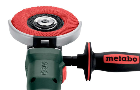 Built Tough Brushless 18V Cordless Flat Head Angle Grinder 125 MM Disc with swivel battery base for metalworking.