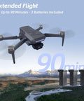 3 Axis Gimbal GPS Drone With 4K Camera For Dope Cinematic Shots, 90 Minute Flight Time, 3280 Ft Control Range flying over mountains