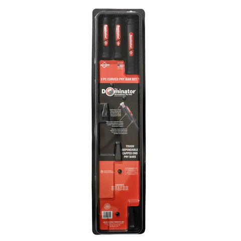 Dominator 3 Piece Screwdriver Pry Bar Set With Curved Ends For Tight Spaces Built For Maximum Leverage in packaging
