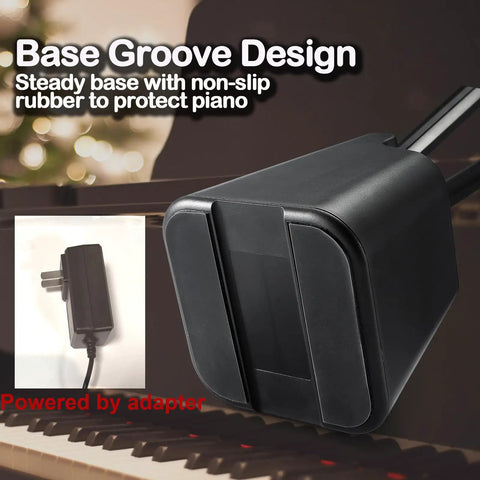 Led Piano Light For Upright Pianos With Ambient Mood Lighting, Eye Care Mode, showing steady base with non-slip rubber