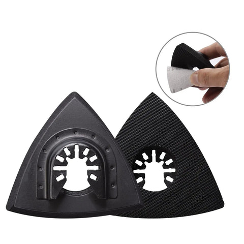 All In One Oscillating Tool Sanding Pad Kit With Six Triangle Pads Two Finger Pad Holders And Over One Hundred Thirty Sandpapers