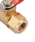 Heavy Duty Brass Inline Mini Ball Valve Shut Off With 180 Degree Handle And One Eighth Inch NPT Female To One Eighth Inch NPT Female Pipe Fittings