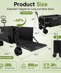 Dimensions of the Beefy 49 Inch Folding Wagon Cart Heavy Duty 900 Lb Capacity With 300L Extra Large Cargo Space All Terrain Wheels.