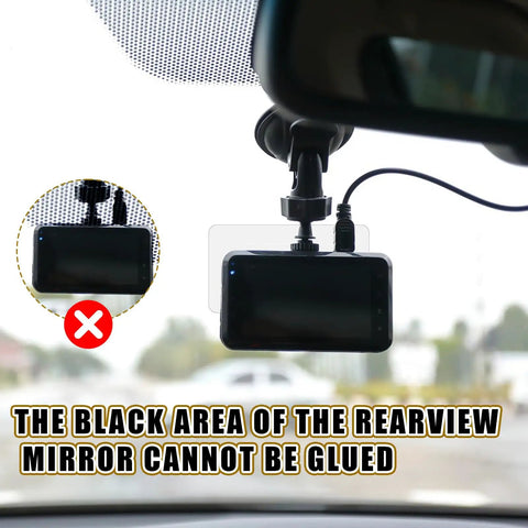 8 Pack Dashcam Windshield Sticker Set Electrostatic Adhesive Shields For Windshields Prevent Scratching And Falling Easy Install Mount For Dash Cam And Phone Projection Screen shown on windshield with installation instructions