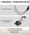 Two wiring options for All In One UTV Turn Signal Kit With DRL And Red Running Lights, Plug And Play Prewired Blinker System