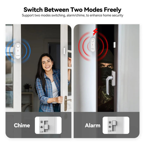 2-In-1 Alarm And Chime Door Sensor With Easy Install, Three-Stage Volume Control, Quick Alarm For Doors And Gates, Ideal For Pool Safety, Kids, Pets And Home Security, 3-Pack on sliding door