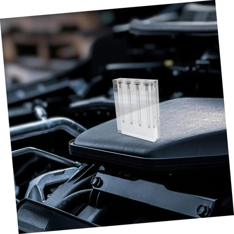 Shop Ready Oil Quality Comparator And Transmission Viscosity Tester Stand For Easy Engine Oil Analysis And Maintenance In Auto Service Centers Acrylic Tester For Quick Pro Grade Automotive Diagnostics on engine cover