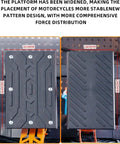 Heavy Duty Dirt Bike Stand With Tool Trays, 660 Lb Capacity, Hydraulic Lift, Damping Adjustable Height platform width comparison