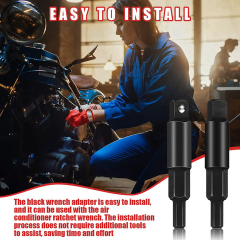 Person using HVAC Service Wrench Set Three Sixteenth To Five Sixteenth Hex Key Adapter For Valve Opener and Air Conditioning Repair Tools