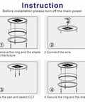 Installation guide for Arcfox 16 Inch 36W LED Flush Mount Ceiling Light with 1550 Lumen Output Dimmable 5 Color Temperatures.