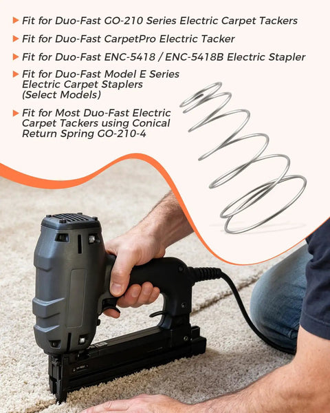 Conical Spring Replacement Coil For GO 210 Series Electric Carpet Stapler with electric stapler on carpet