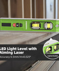 3 In 1 Laser Level And Distance Meter With Magnetic Torpedo, 9 Inch Spirit Level with LED Display and Lighted Bubble, USB C Rechargeable