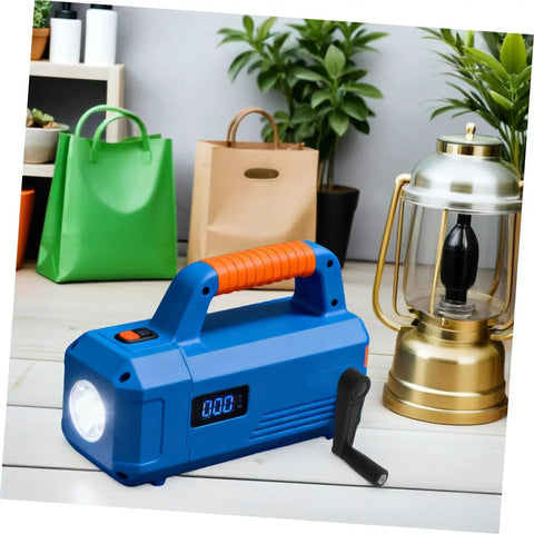 Hohopeti Mm Round Hole Manual Crank Handle Replacement For Lathe Machine in blue with orange grip, used for RV and lantern operations.