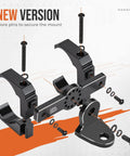 Beefed Up UTV Whip Mount With Double Clamps For 1.5 To 2 Inch Roll Cages Aluminum Whip Light Bracket And Flag Mount