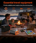 Family enjoying camping with Hella Reliable 1000W Heavy Duty Car Power Inverter Switches 12V Dc Straight To 120V Ac charging devices.