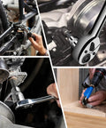 13 Piece Torx Socket Set T8 To T60 With One Quarter Inch Three Eighth Inch And One Half Inch Drives S2 Steel And CRV Construction Built For Automotive Furniture And Equipment Repair Heavy Duty Tool Kit For Any Job Grab It And Get It Done in use on bike, car, and furniture.