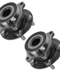 Two Piece Front Left And Right Wheel Bearing And Hub Assembly Kit Compatible With 2010 2015 Toyota Prius 2012 2015 Prius Plug In 2011 2017 Lexus CT200h Replacement With Heavy Duty Precision Fit, showing close-up view of the assemblies