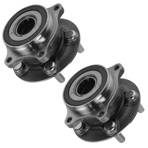 Two Piece Front Left And Right Wheel Bearing And Hub Assembly Kit Compatible With 2010 2015 Toyota Prius 2012 2015 Prius Plug In 2011 2017 Lexus CT200h Replacement With Heavy Duty Precision Fit, showing close-up view of the assemblies